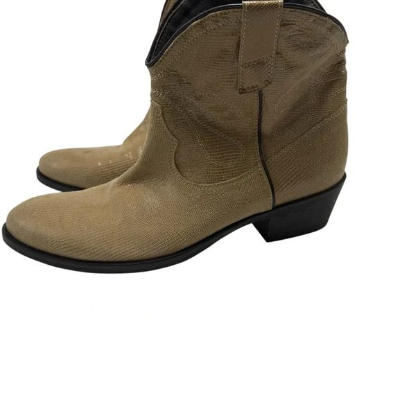 Alan Bilzerian ankle cowboy western leather bootie size 40 - Picture 3 of 9